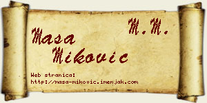 Maša Miković vizit kartica